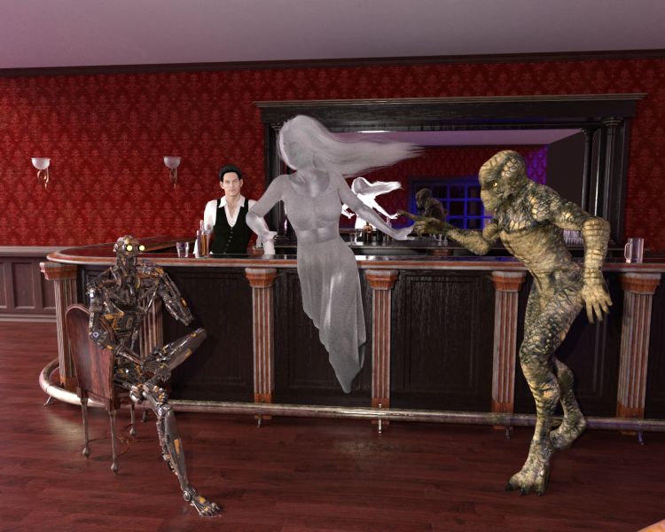 A Robot, A Ghost, and An Alien Walk Into A Bar